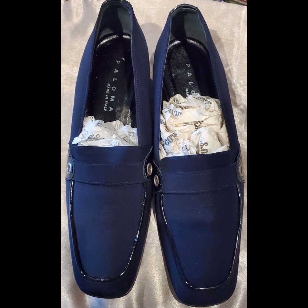 EUC VINTAGE PALOMA made in Italy blue slip on casual shoes 8 M